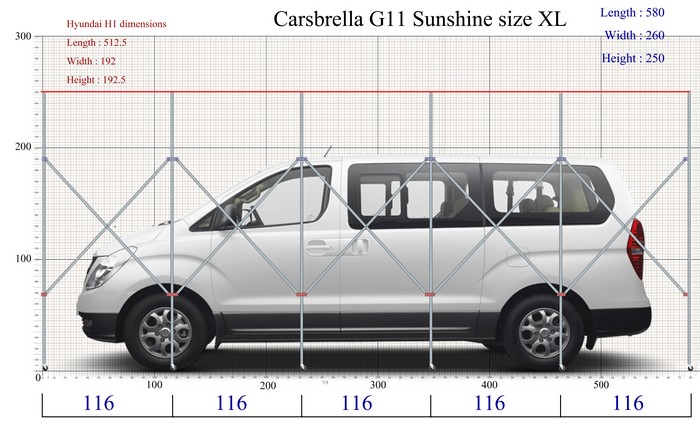 [:TH]เทียบขนาดรถ Hyundai H1 Sunshine XL[:en]Compare Hyundai H1 size XL[:]