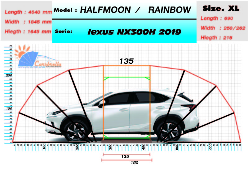 [:TH]เทียบขนาดรถ รุ่น Lexus NX300H 2019 กับรุ่น   RAIBOW size  XL  [:en]Compare size car model Lexus NX300H 2019[:]